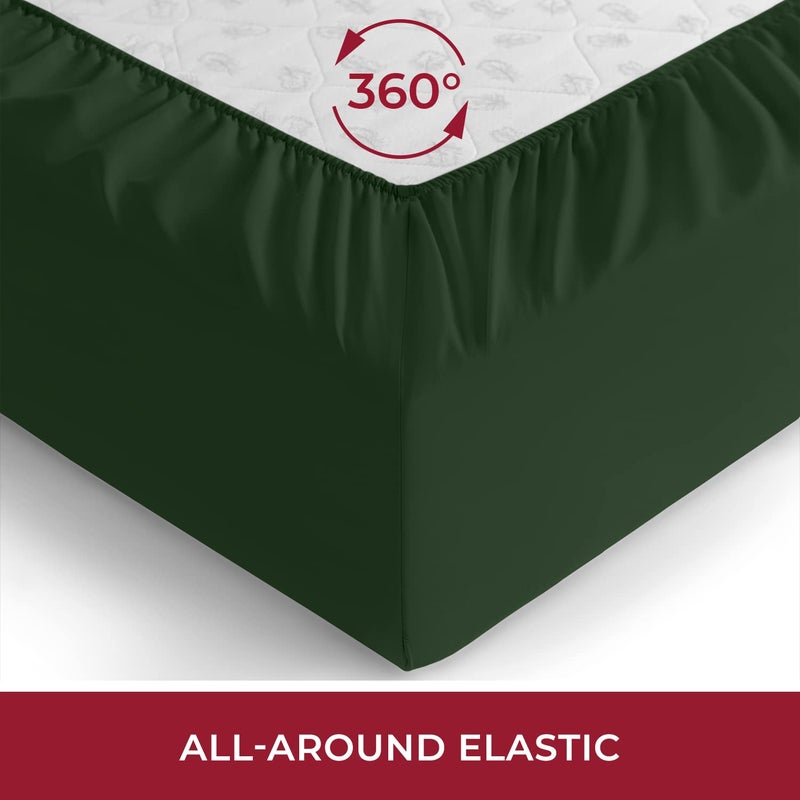 Mellanni Extra Deep Pocket Cal King Fitted Sheet - Iconic Collection Bedding Sheets with up to 21 inch Deep Pocket - Soft & Cooling - Fade & Stain Resistant - 1 PC (Cal King  Emerald Green) - Image 4